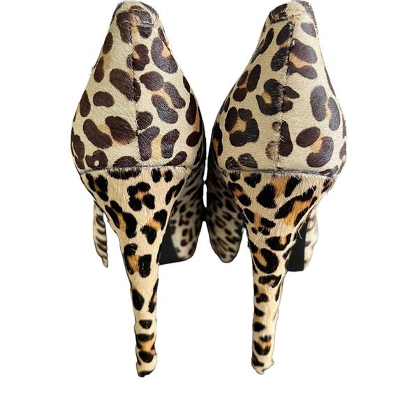 Kelsi Dagger Brette Cheetah Print Calf Hair Leather Platform Heels 9.5 - Picture 2 of 4